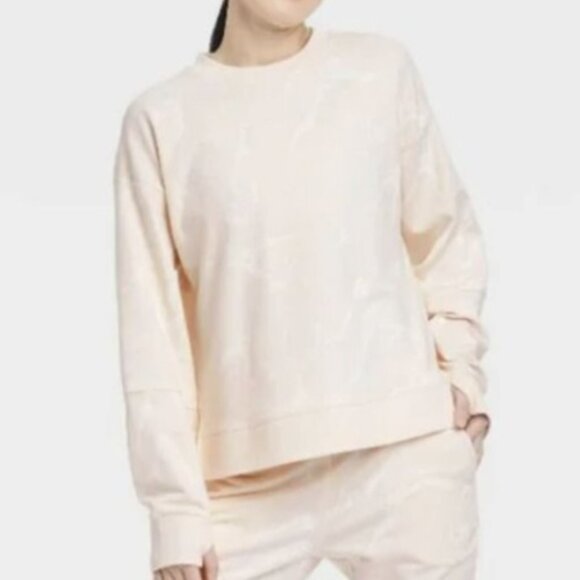 All In Motion French Terry Sweatshirt Womens 2X Ivory New - Picture 1 of 9
